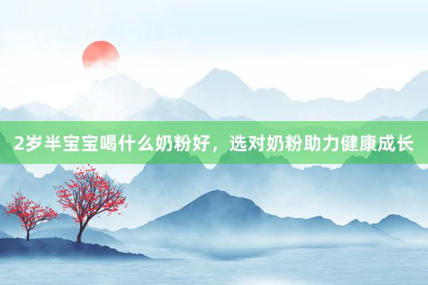 2岁半宝宝喝什么奶粉好，选对奶粉助力健康成长